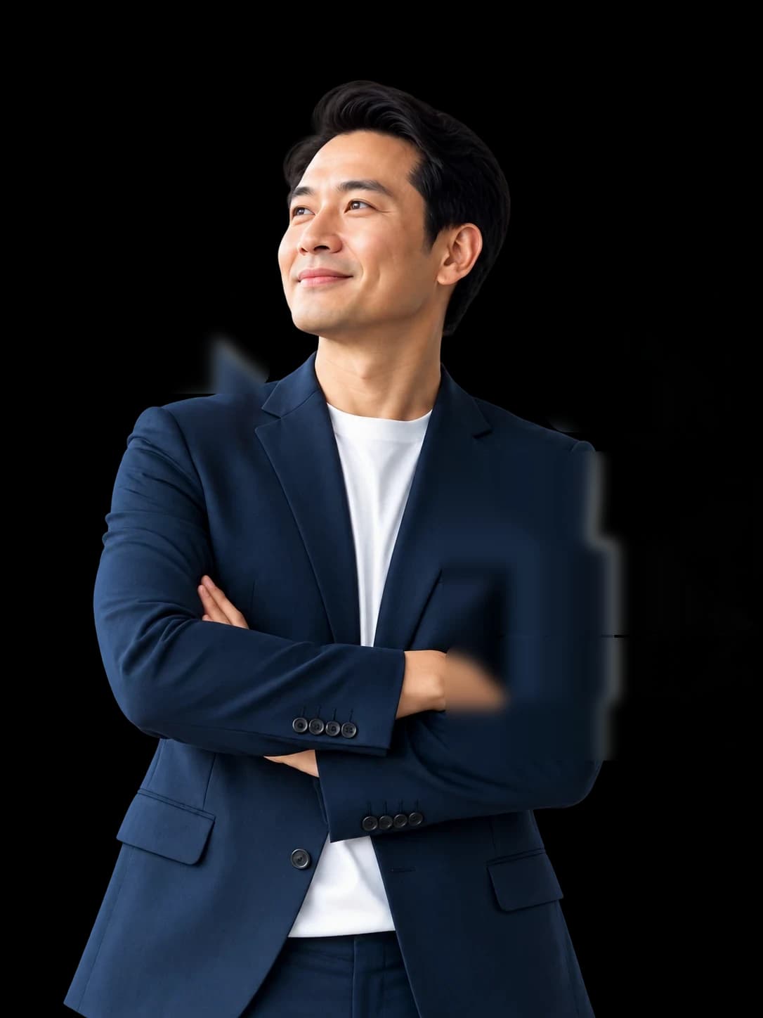 รับทำ CEO Branding: ผู้บริหารยืนกอดอก พร้อมการ์ดโปรไฟล์ สถิติ และวิดีโอ Personal Branding